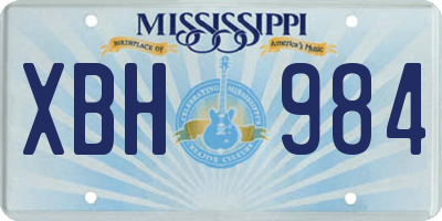 MS license plate XBH984