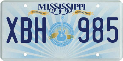 MS license plate XBH985