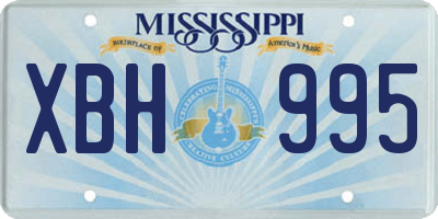MS license plate XBH995