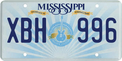 MS license plate XBH996