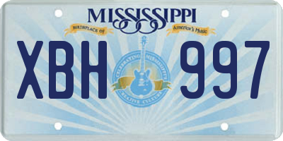 MS license plate XBH997