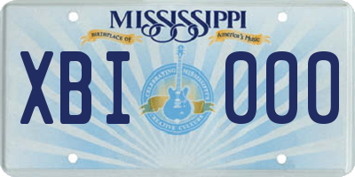 MS license plate XBI000