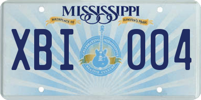 MS license plate XBI004