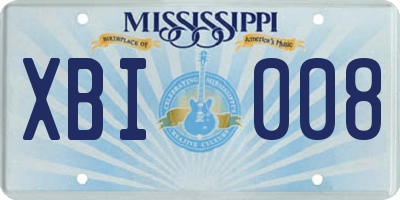MS license plate XBI008