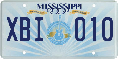 MS license plate XBI010