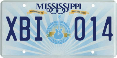 MS license plate XBI014