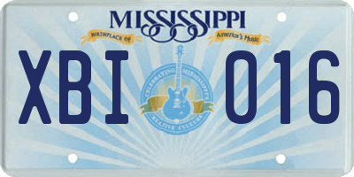 MS license plate XBI016