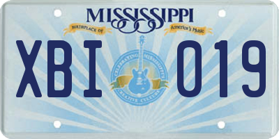 MS license plate XBI019