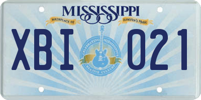 MS license plate XBI021