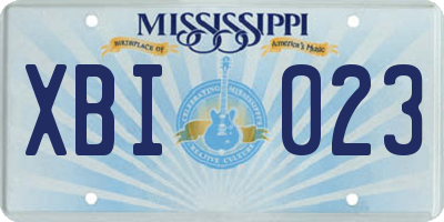 MS license plate XBI023