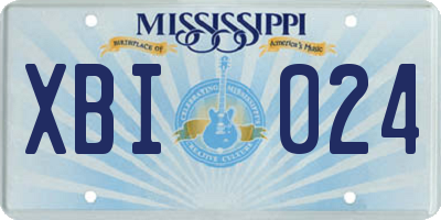 MS license plate XBI024