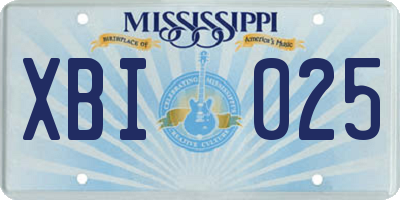 MS license plate XBI025
