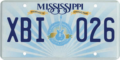 MS license plate XBI026