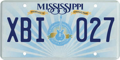 MS license plate XBI027