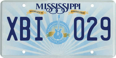 MS license plate XBI029