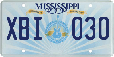 MS license plate XBI030