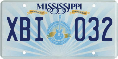 MS license plate XBI032