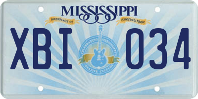 MS license plate XBI034