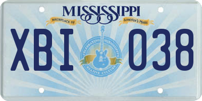 MS license plate XBI038