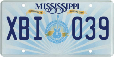 MS license plate XBI039