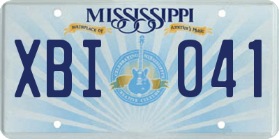 MS license plate XBI041
