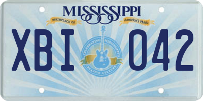 MS license plate XBI042