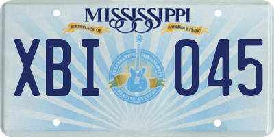 MS license plate XBI045