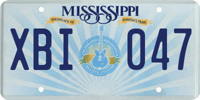 MS license plate XBI047