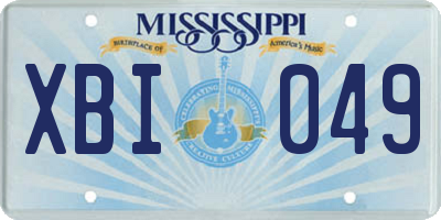 MS license plate XBI049