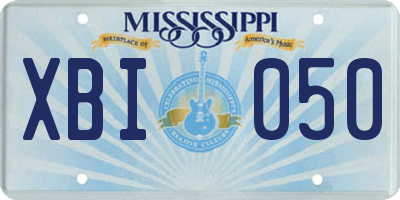 MS license plate XBI050