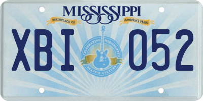 MS license plate XBI052