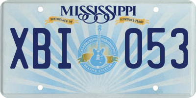 MS license plate XBI053