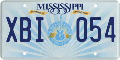 MS license plate XBI054