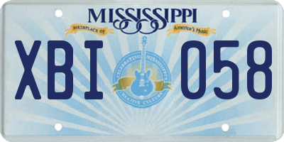 MS license plate XBI058