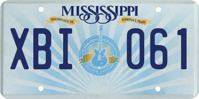 MS license plate XBI061