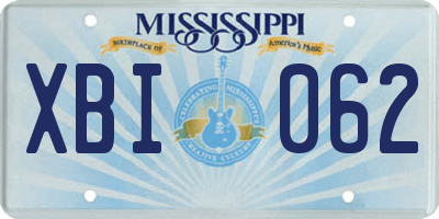 MS license plate XBI062