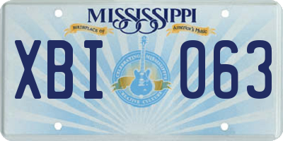 MS license plate XBI063