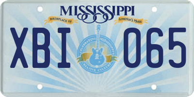 MS license plate XBI065