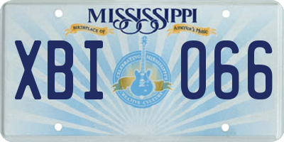 MS license plate XBI066