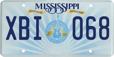 MS license plate XBI068