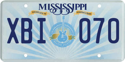 MS license plate XBI070