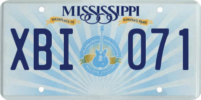 MS license plate XBI071