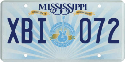 MS license plate XBI072