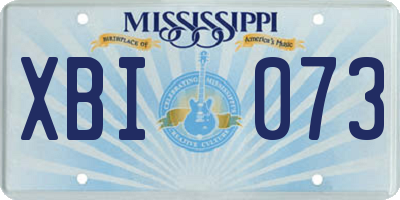 MS license plate XBI073