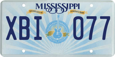 MS license plate XBI077