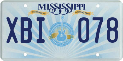MS license plate XBI078