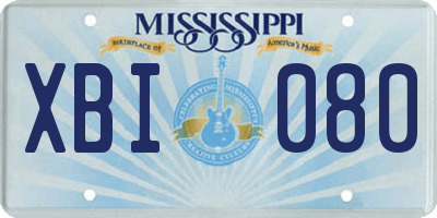 MS license plate XBI080