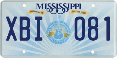 MS license plate XBI081