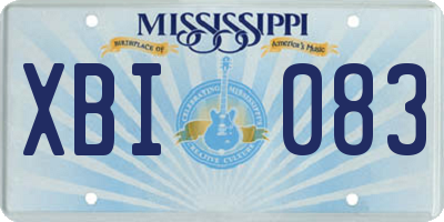 MS license plate XBI083