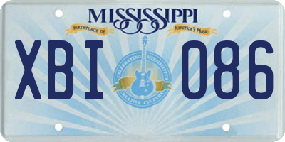 MS license plate XBI086